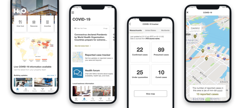 HqO COVID-19 communication features