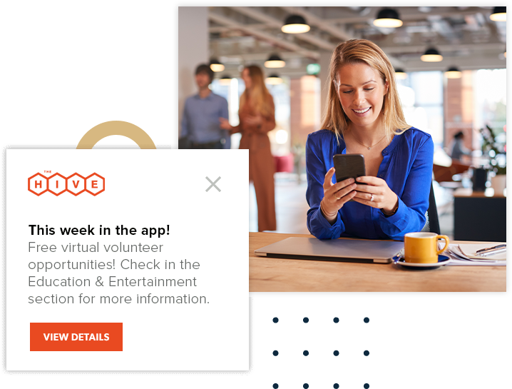 Woman looks at phone with notification about upcoming events