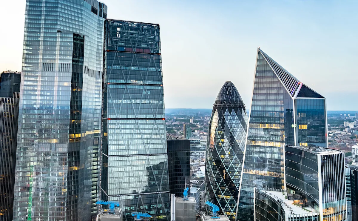 London skyline , city escape at sunset