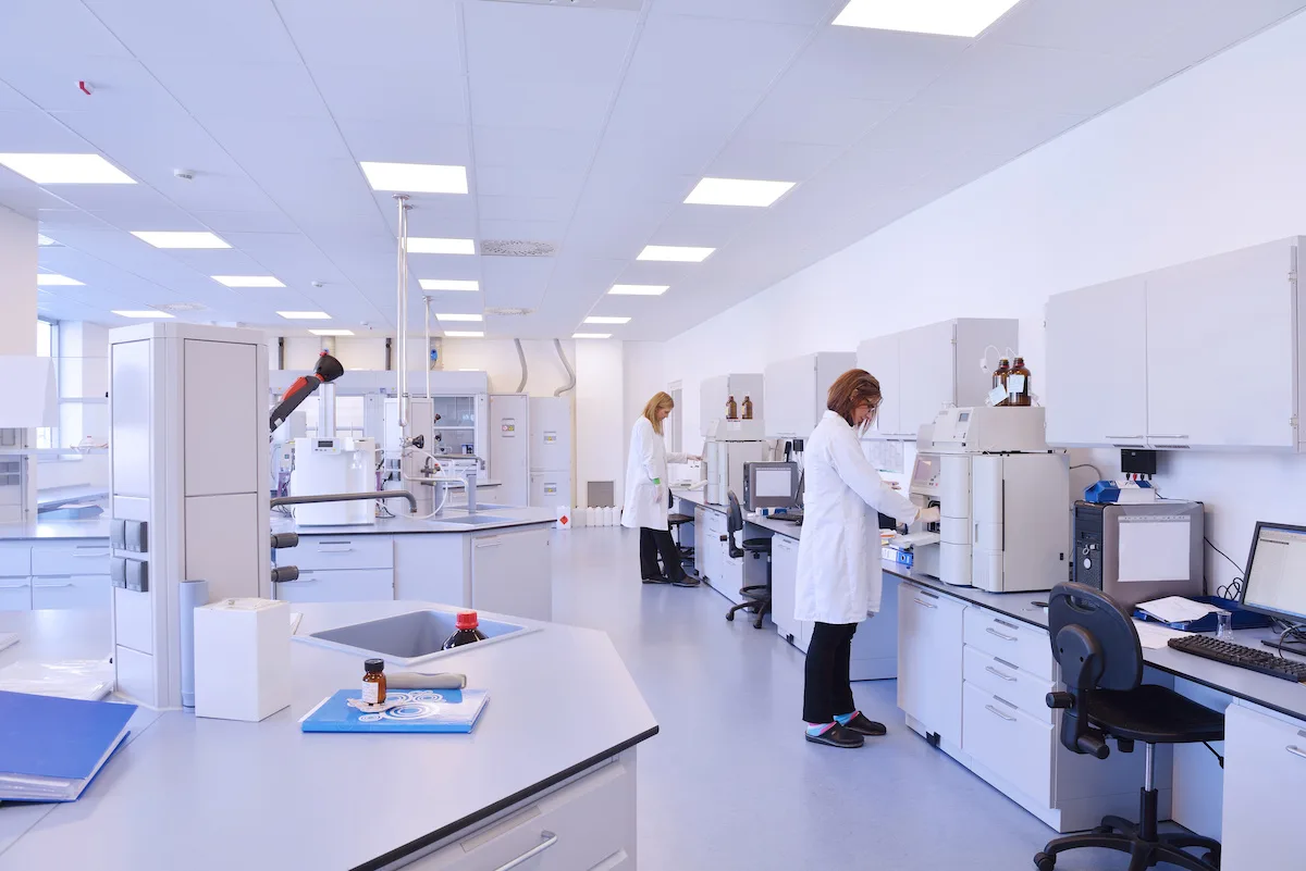 group of scientists working at the laboratory