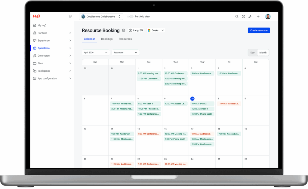 HqO Resource Booking Platform