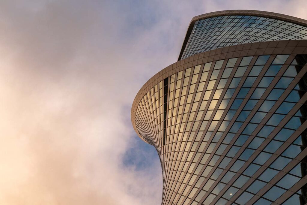 Building on cover of CAB report. Economics of commercial real estate